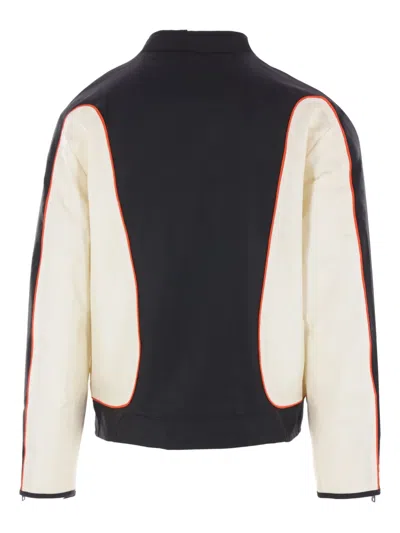 拼接拉链机车夹克