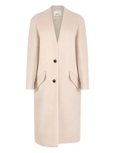 Isabel Marant Button-fastening Flap-pockets Single-breasted Coat In Neutral