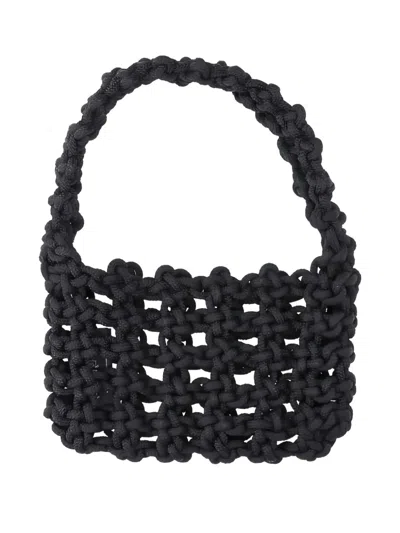 Kara Knotted Shoulder Bag In Black