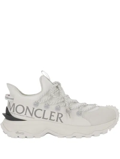 Moncler White Nylon Sneakers In Neutral