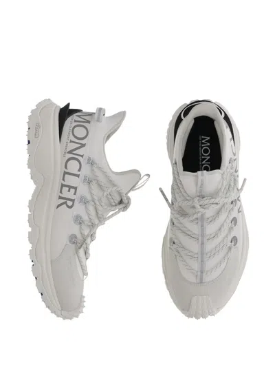 Moncler White Nylon Sneakers In Neutral