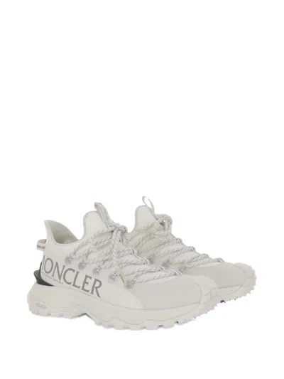 Moncler White Nylon Sneakers In Neutral