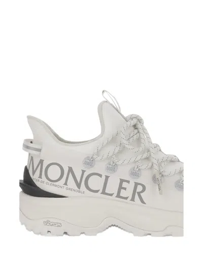 Moncler White Nylon Sneakers In Neutral