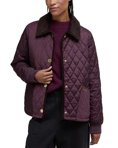 Barbour Marla Quilted Cotton And Shell Jacket In Burgundy