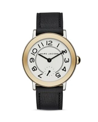 Marc Jacobs 'riley' Leather Strap Watch, 36mm In White