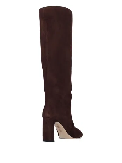 Stuart Weitzman 85mm Block-heel Suede Boots In Brown