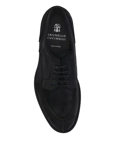 Brunello Cucinelli Clean Design Lace-up Shoes For Everyday Sophistication In Black