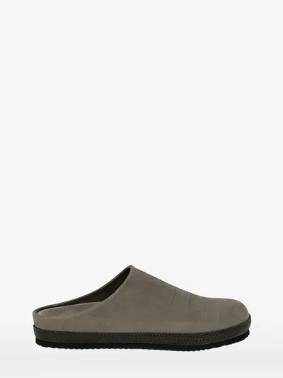 Brunello Cucinelli Monili Chain-detail Flat Mules In Gray
