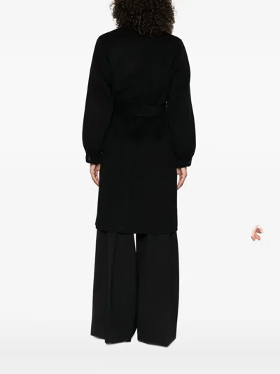 Twinset Belted Lapel Coat In Black