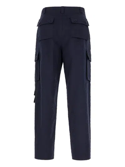 Givenchy Textured Cotton Cargo Pants In Blue