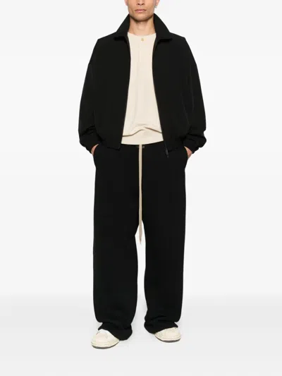 Fear Of God Nylon Zip-up Sweatshirt In Black