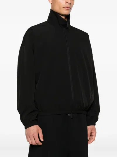 Fear Of God Nylon Zip-up Sweatshirt In Black