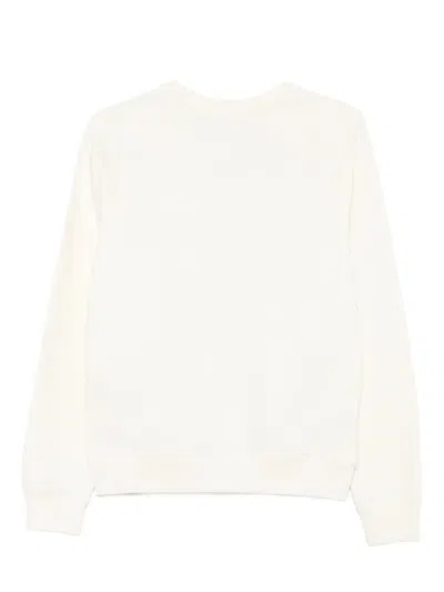 Msgm Lightweight White Sweatshirt With Bold Logo Print In White