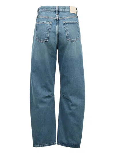 Agolde Logo-patch Jeans In Blue