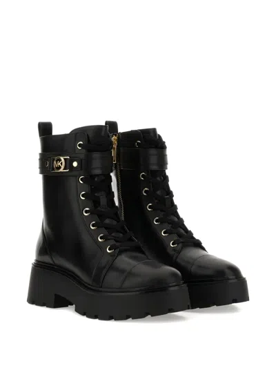 Michael Michael Kors Black Cow Leather Boots In Black