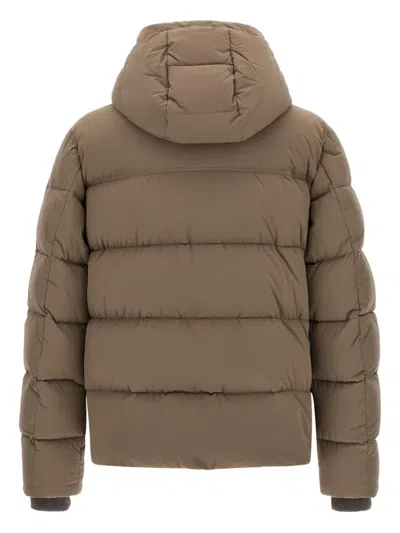 Moorer Cappuccino Nylon Blend Alarick Down Jacket In Brown