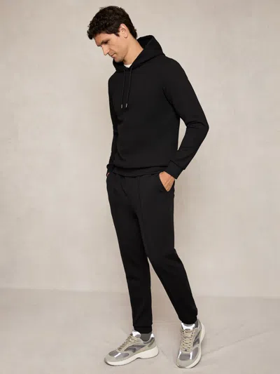 Reiss Black Premier Stretch Jersey Tailored Joggers In Black