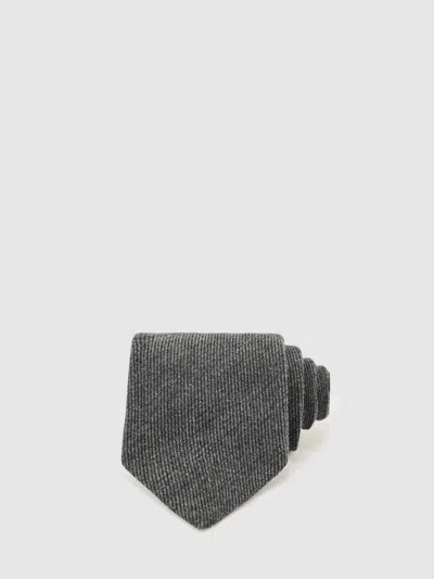 Reiss Mens Charcoal Donato Wool And Silk T In Gray
