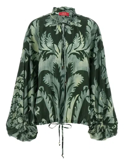 F.r.s For Restless Sleepers F. R.s For Restless Sleepers Archilo Top Dark Green Background Damask