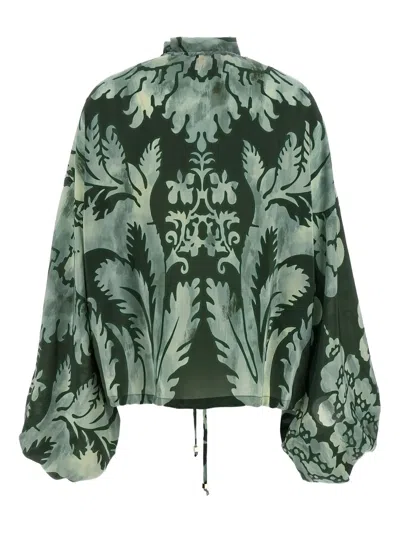 F.r.s For Restless Sleepers F. R.s For Restless Sleepers Archilo Top Dark Green Background Damask