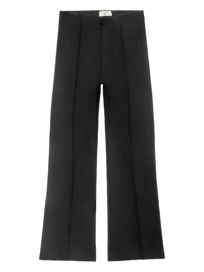 Bite Studios Centre-seam Flared Cropped Trousers In Black