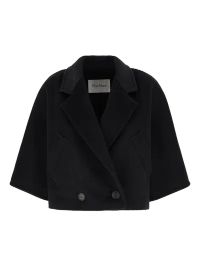 Max Mara Wool And Cashmere Cropped Jacket In Black