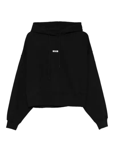 Msgm Women's Cropped Sweatshirt In Black