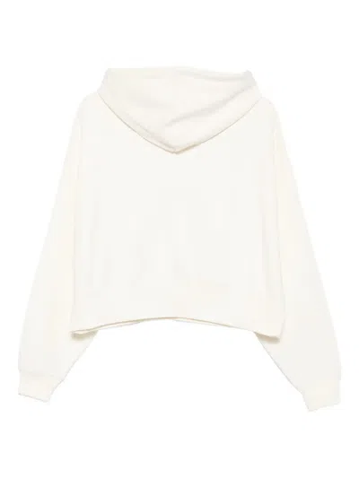 Msgm Woman Sweatshirt Cream Size Xl Cotton In White