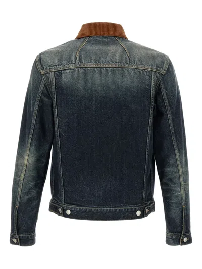 Alexander Mcqueen Denim Jacke In Blue