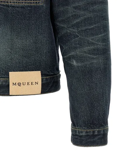 Alexander Mcqueen Denim Jacke In Blue
