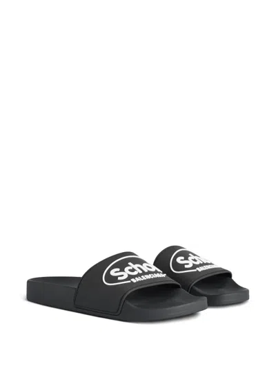 Balenciaga Rubber Slippers In Black