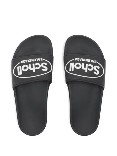 Balenciaga Rubber Slippers In Black