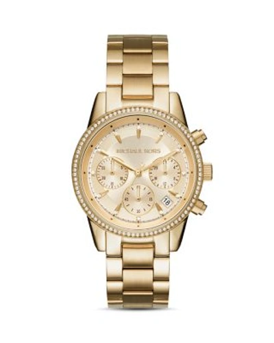 Shop Michael Kors Ritz Watch, 37mm In Gold