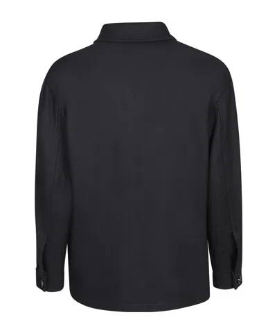 Tagliatore Milton Black Cashmere Overshirt In Black