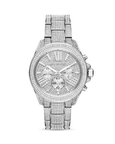 Michael Kors Wren Pavé Chronograph Watch, 41.5mm In Silver