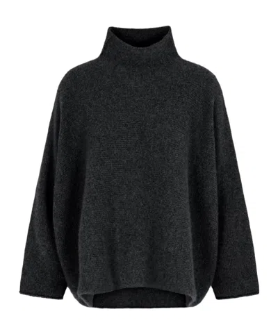 Giorgio Armani Cashmere High Neck Sweater In Gray