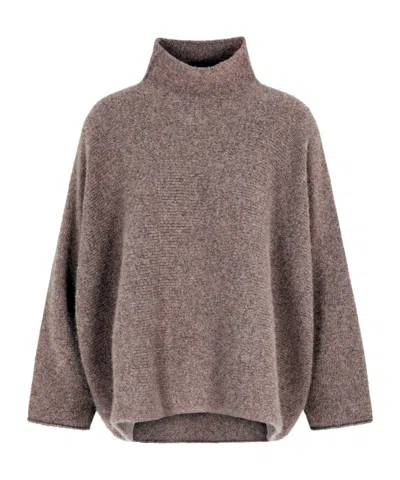 Giorgio Armani Mud Cashmere Oversize Sweater In Multi