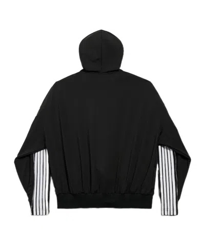 Balenciaga Black Zip-up Sweatshirt Loop Sports Icon In Black