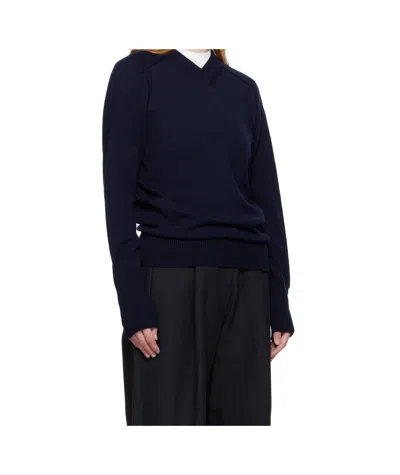 Studio Nicholson Navy Inverness Sweater In Blue