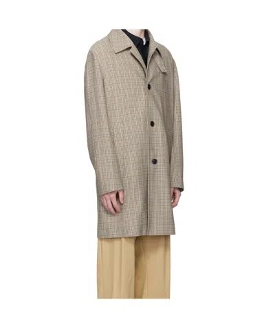 Hugo Boss Brown Classic-fit Check Pattern Coat In Brown