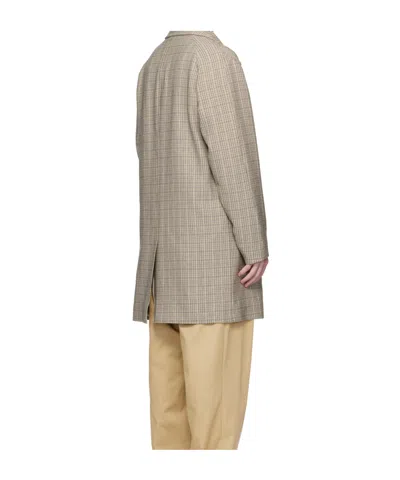 Hugo Boss Brown Classic-fit Check Pattern Coat In Brown