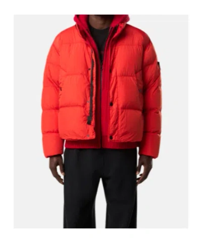 Stone Island Down Jacket In Lightweight Recycled Nylon Reps Jackets Red In Orange