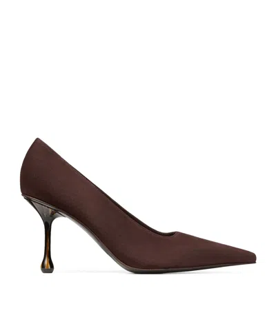 Jimmy Choo Ixia Pointed Toe Suede Pumps In Brown