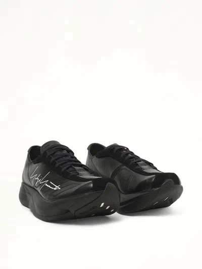 Y-3 Adios Pro 3.0 Lx Signature-detail Leather Trainers In Black