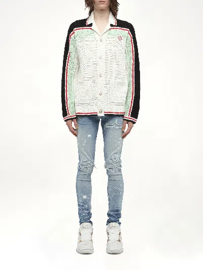 Casablanca Men's Faux Crochet Shirt In White