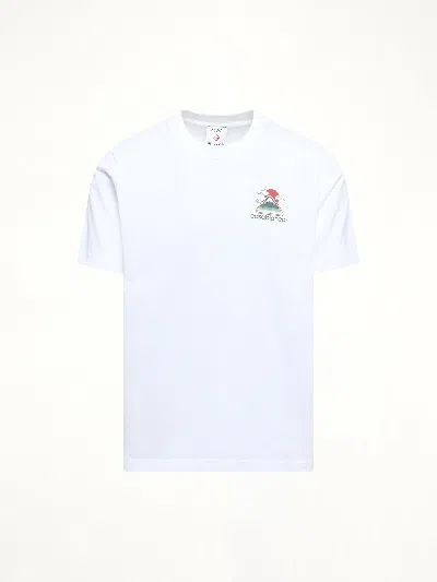 Casablanca Montagne Ondulée Logo-print Cotton-jersey T-shirt In White