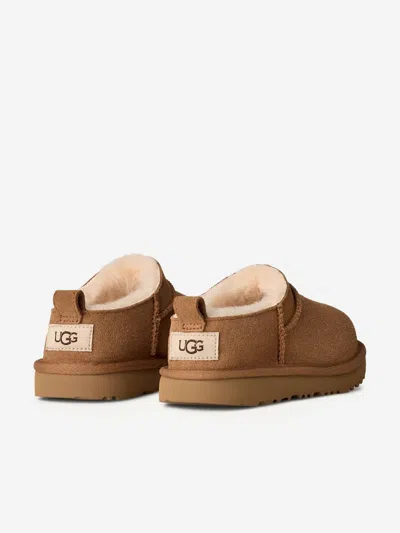 Ugg Kids Classic Micro Slippers In Brown