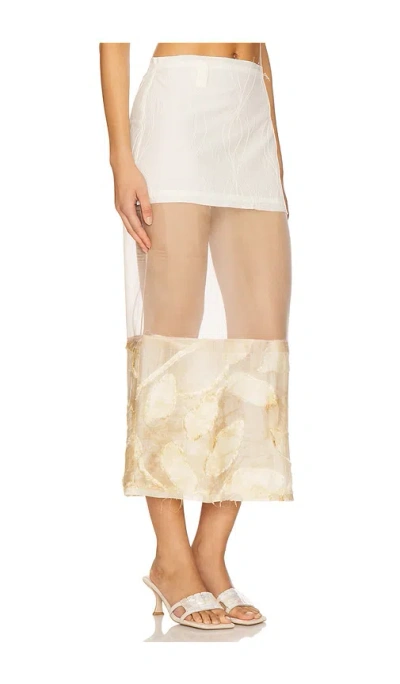Milkwhite Triple Skirt In Multi