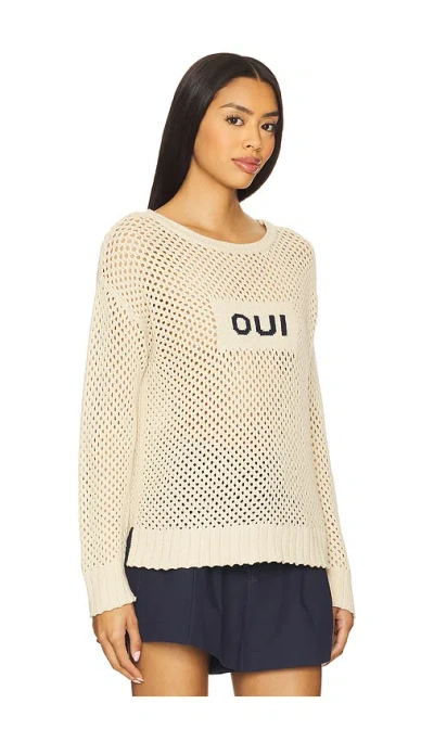 Sundry Oui Mesh Long Sleeve Sweater In Brown