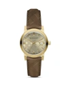 BURBERRY CHECK EMBOSSED LEATHER STRAP WATCH, 34MM,BU9153